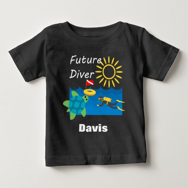 Pour Bébé Future Diver Design - Baby Fine Jersey T-Shirt (Devant)