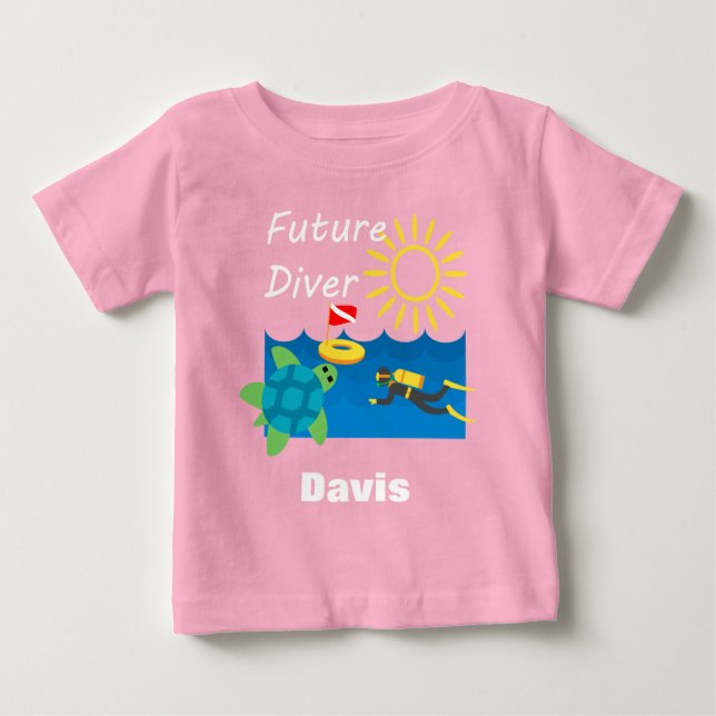 Pour Bébé Future Diver Design - Baby Fine Jersey T-Shirt (Devant)