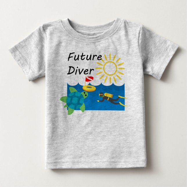 Pour Bébé Future Diver Design - Baby Fine Jersey T-Shirt (Devant)