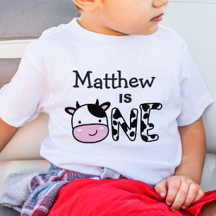 Pour Bébé Garçon 1er Anniversaire Numéro Un T-Shirt Vache
