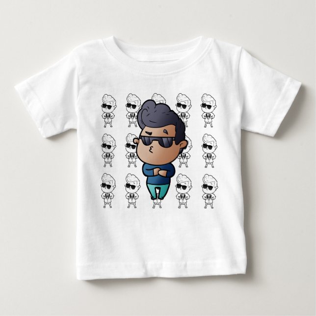 Pour Bébé Garçon avec lunettes de soleil T-Shirt (Devant)