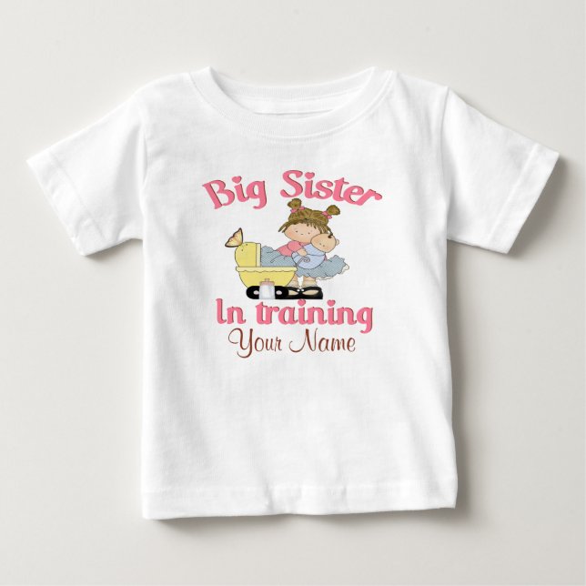 Pour Bébé Grande Soeur En Formation T-shirt Personnalisé (Devant)