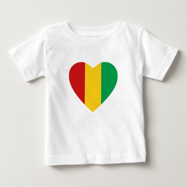 Pour Bébé Guinea-Conakry Flag Heart T-Shirt (Devant)