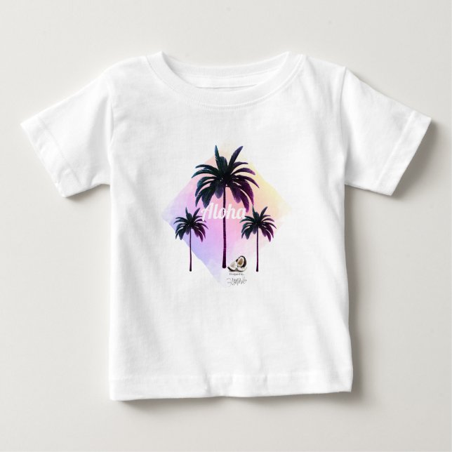 Pour Bébé HAMbyWG Hawaiin T-shirt enfant Palmiers à thème (Devant)