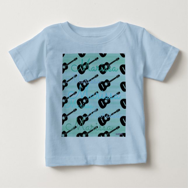 Pour Bébé HAMbyWG - T-Shirt guitare avec votre nom (Devant)