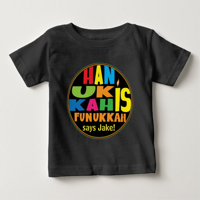 Pour Bébé "Hanoukka is Funukkah" Baby Fine Jersey T-Shirt (Devant)