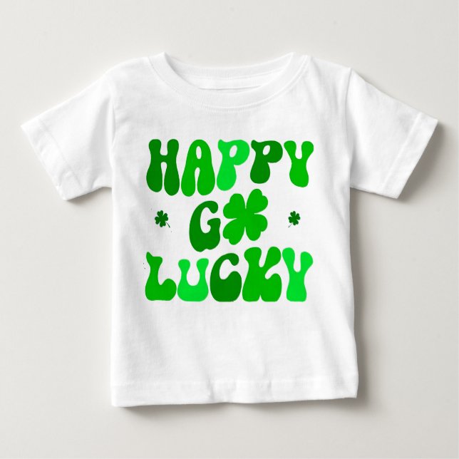 Pour Bébé HAPPY GO LUCKY Shamrock Baby Infant T-shirt (Devant)