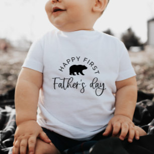 Pour Bébé Happy ours de première Fête des pères - T-shirt bé