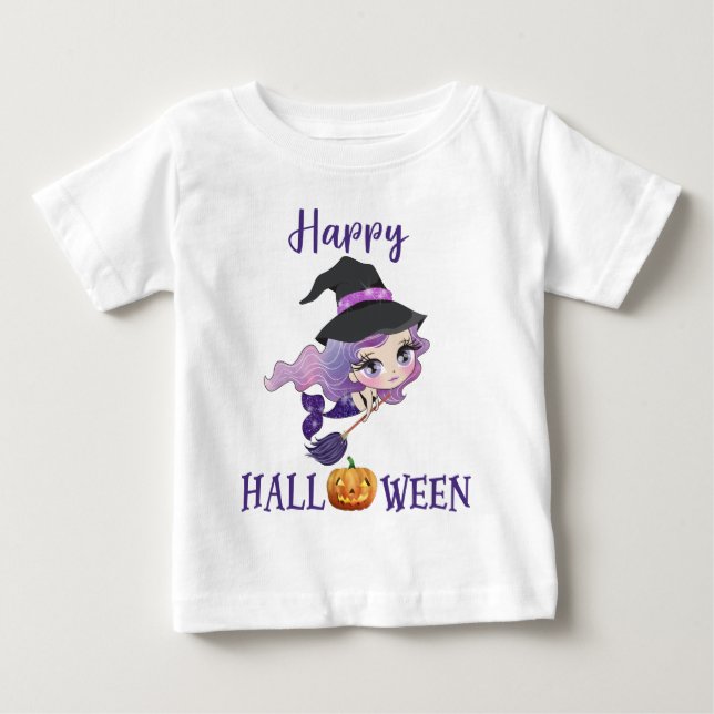 Pour Bébé Happy T-shirt Halloween Girl Baby Mermaid T-shirt (Devant)