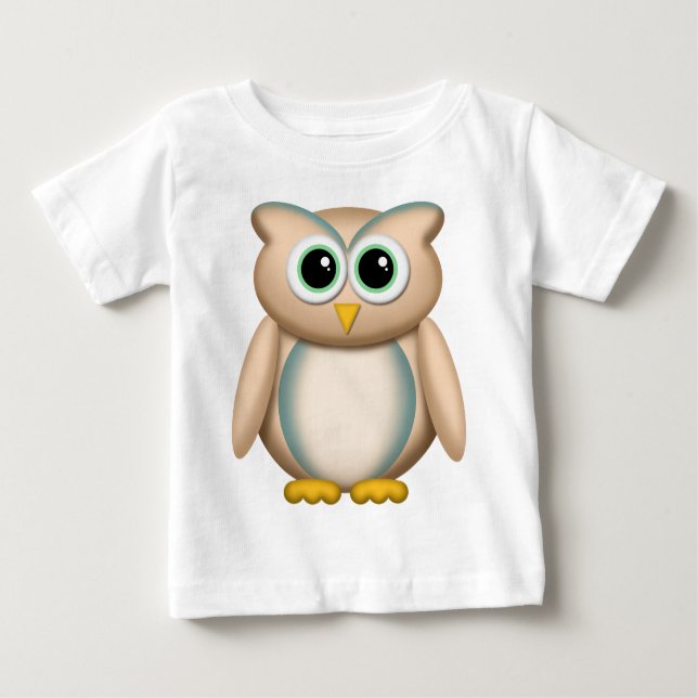 Pour Bébé Hibou mignon avec le bleu - T-shirt infantile (Devant)