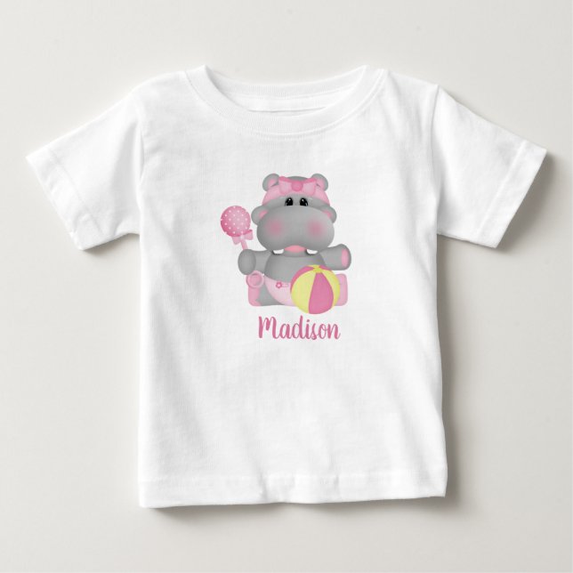 Pour Bébé Hippo personnalisé avec T-shirt de bataille et de  (Devant)