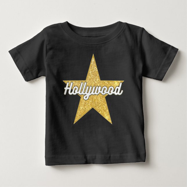 Pour Bébé Hollywood Boulevard Script et Star Baby T-Shirt (Devant)
