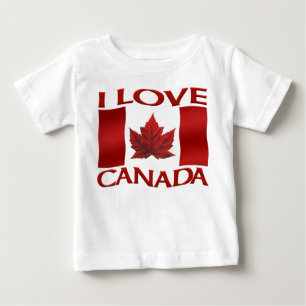 Pour Bébé I Love Canada Baby Shirt Baby Canada T-Shirt