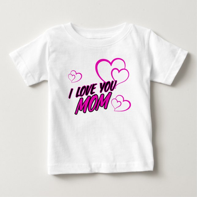Pour Bébé I Love Mom” Kids T-Shirt – Cute Heart Design Toddl (Devant)