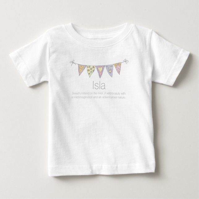 Pour Bébé Isla Girls nom signifiant t-shirt du drapeau flott (Devant)