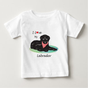 Pour Bébé J'adore mon T-shirt Labrador Baby