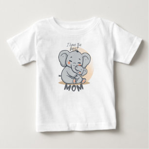 Pour Bébé J'ai la MEILLEURE MAMAN – T-Shirt Éléphant Mignon 