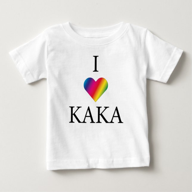 Pour Bébé J'AIME KAKA RAINBOW COEUR Baby T-shirt (Devant)