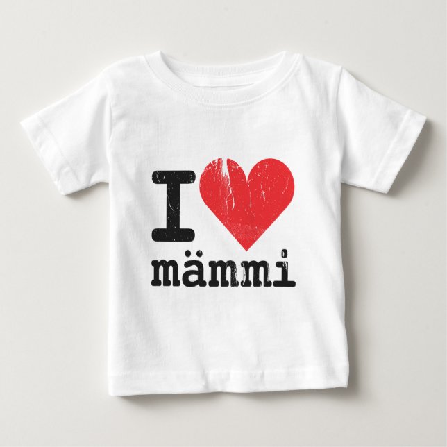 Pour Bébé J'aime le T-shirt de nourrisson de Mämmi (Devant)