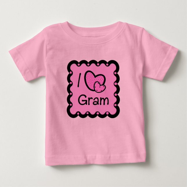 Pour Bébé J'aime le T-shirt mignon de gramme (Devant)