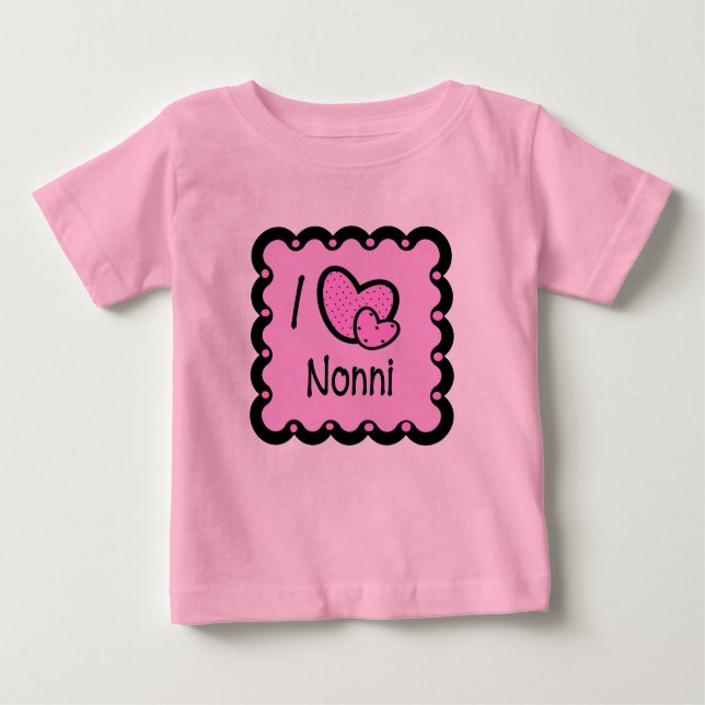 Pour Bébé J'aime le T-shirt mignon de Nonni (Devant)
