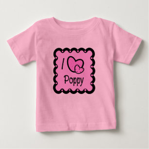 Pour Bébé J'aime le T-shirt mignon de pavot