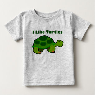 Pour Bébé J'aime les tortues - Baby Fine Jersey T-Shirt 