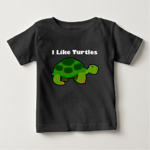 Pour Bébé J'aime les tortues - Baby Fine Jersey T-shirt 
