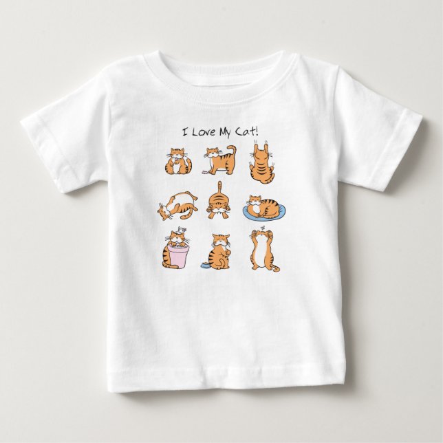 Pour Bébé J'Aime Mon Chat Toddler T-shirt (Devant)