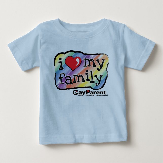 Pour Bébé J'aime mon T-shirt d'arc-en-ciel de famille (Devant)