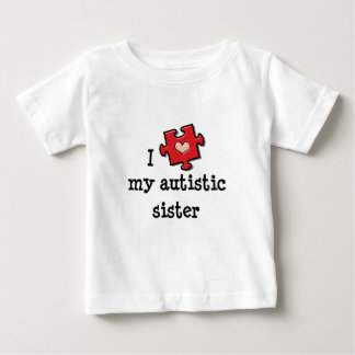 Pour Bébé Je Coeur Ma Soeur Autiste Autisme Baby T-shirt