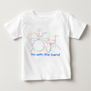 Pour Bébé Je suis avec les tambours de T-shirt de bande