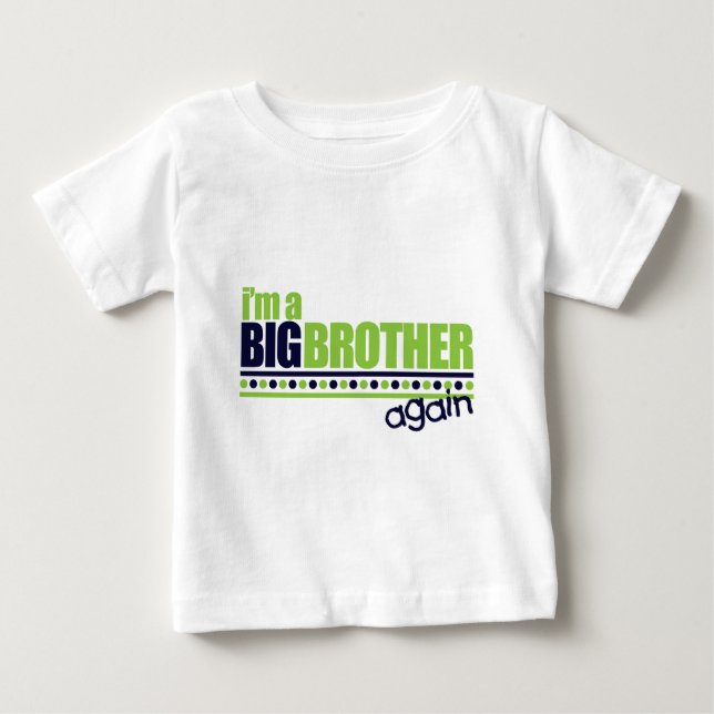 Pour Bébé Je suis le T-shirt bleu/vert Big Brother Again (Devant)