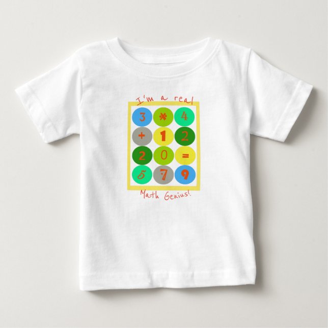 Pour Bébé Je suis un vrai T-shirt Math Genius Baby (Devant)
