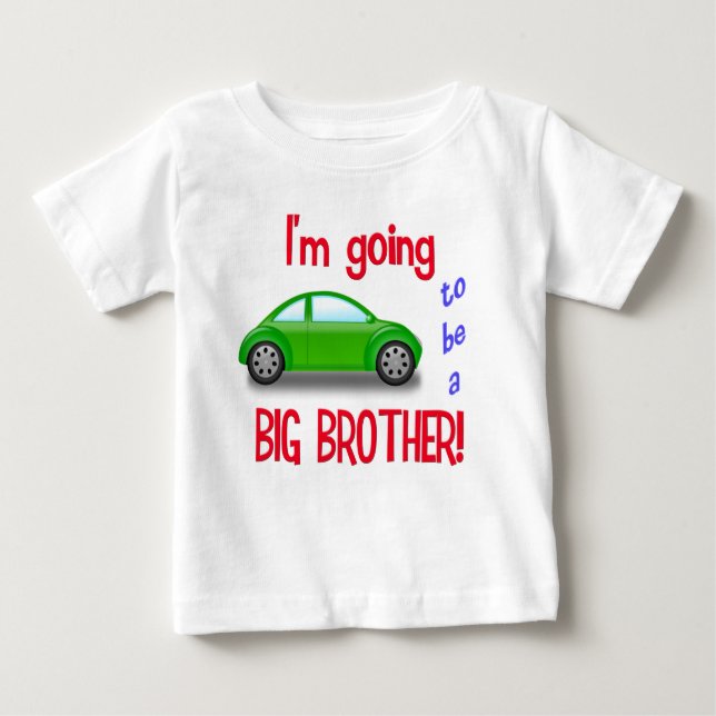 Pour Bébé Je vais être un grand frère t-shirt de voiture (Devant)
