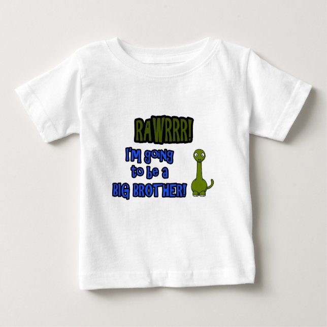 Pour Bébé Je vais être un grand frère t-shirt dinosaure (Devant)