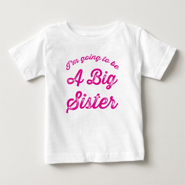 Pour Bébé Je vais être une grande chemise T-shirt en rose ch (Devant)