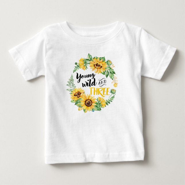 Pour Bébé Jeune sauvage et T-shirt trois (Devant)