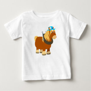 Pour Bébé Joli Cartoon Trait Breton Cheval Baby T-shirt