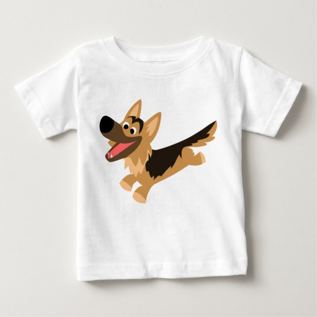 Pour Bébé Joli Dessin Allemand Berger Baby T-Shirt (Devant)