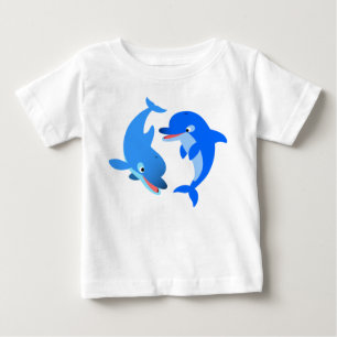 Pour Bébé Joli Jouer Cartoon Dolphins Baby T-shirt