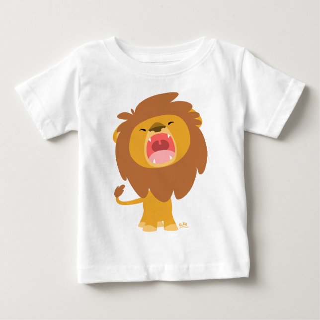Pour Bébé Joli Mighty Roaring Cartoon Lion Baby T-Shirt (Devant)