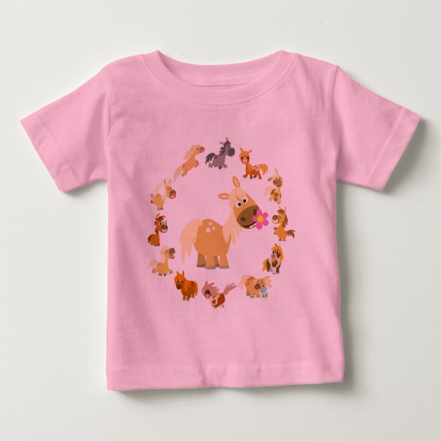 Pour Bébé Joli Ponies Cartoon Mandala Baby T-Shirt (Devant)