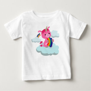 Pour Bébé Joli Rainbow Manger Cartoon Unicorn Baby T-shirt