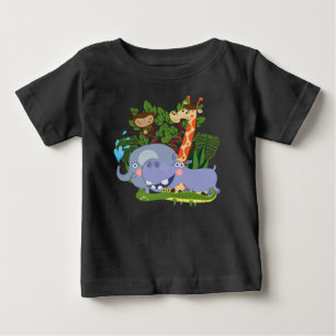 Pour Bébé Joli Safari Animaux Baby Raglan T-shirt
