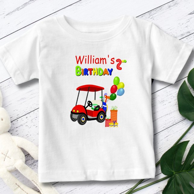 Pour Bébé Joli T-Shirt Anniversaire 2 Ans Panier de Golf Rou (Créateur téléchargé)
