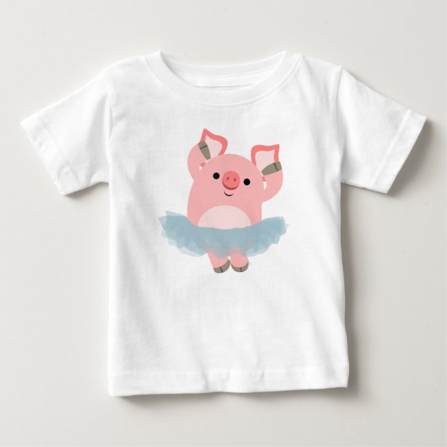 Pour Bébé Joli T-shirt Ballerina Pig BAIN Carton (Devant)