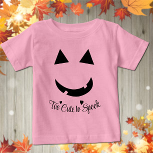 Pour Bébé Joli T-shirt Citrouille de Halloween Smile Baby