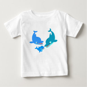 Pour Bébé Joli T-Shirt Dauphin Famille de Dauphins
