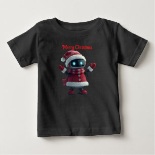 Pour Bébé Joli T-Shirt de Noël avec un robot mignon et techn